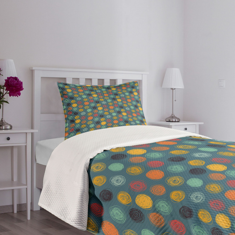 Colorful Abstract Circle Bedspread Set