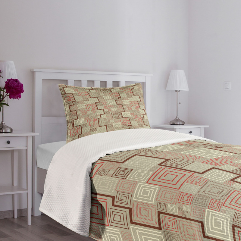 Square Spiral Modern Bedspread Set