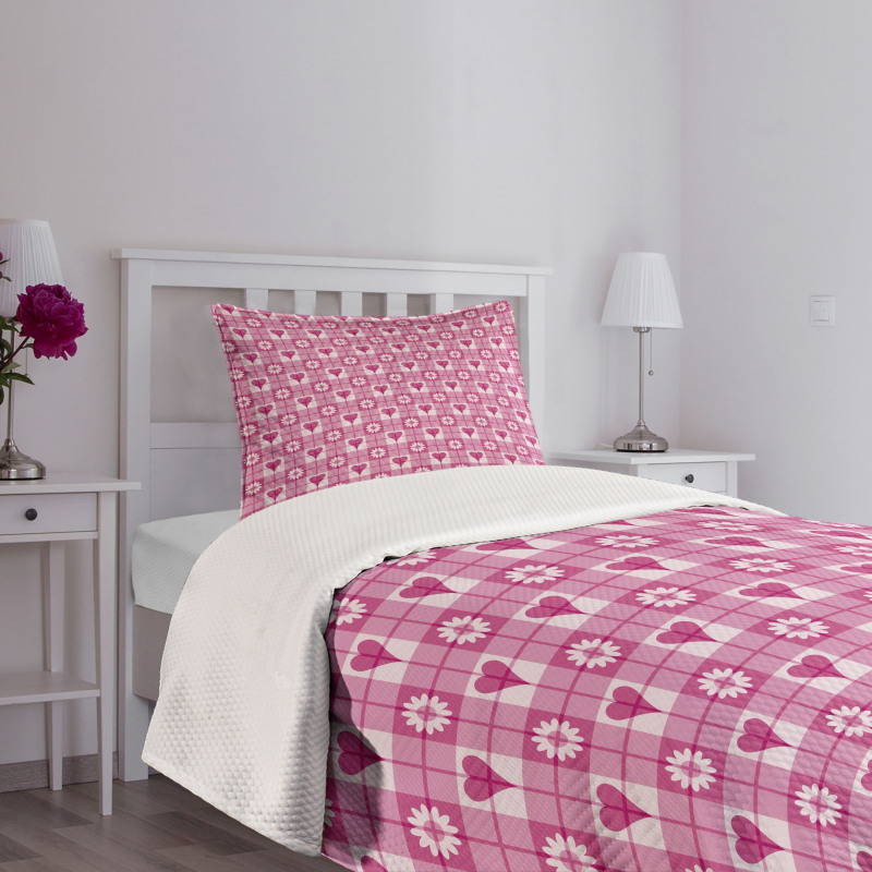 Heart and Flowers Petals Bedspread Set