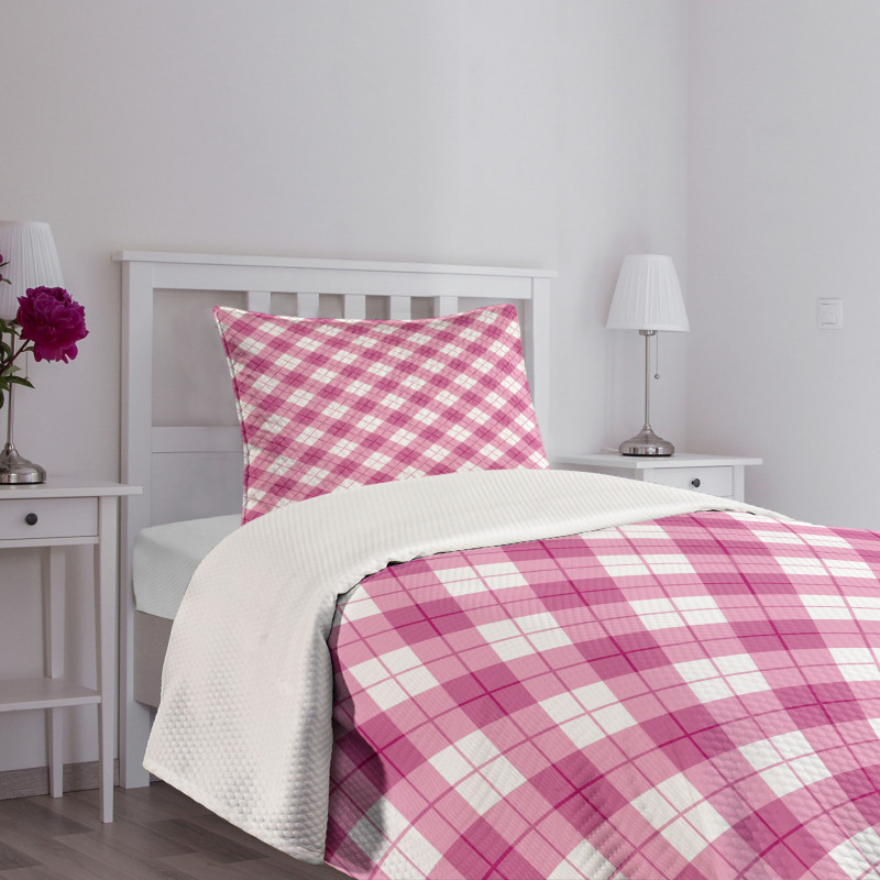 Diagonal Pastel Color Bedspread Set