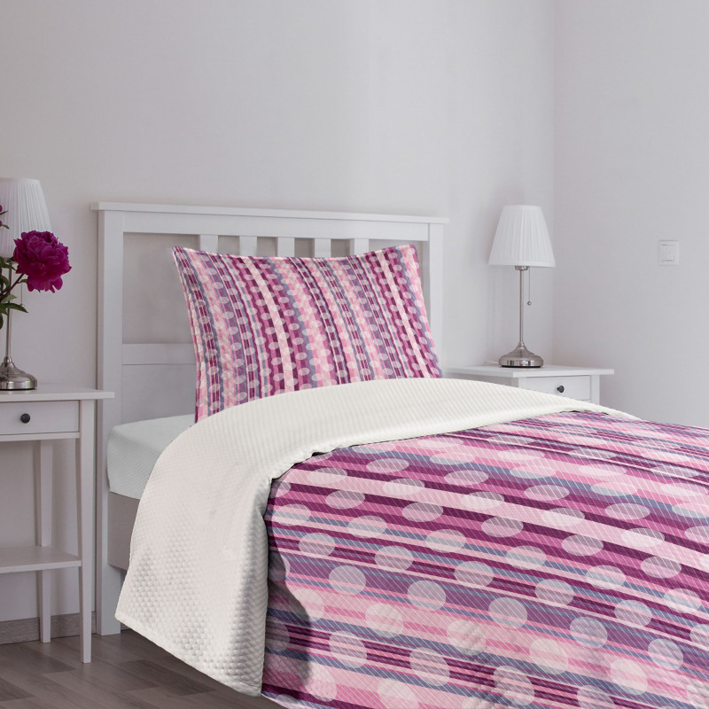 Abstract Rounds Line Bedspread Set