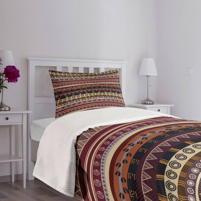 Striped Artwork Bedspread Set