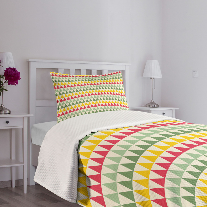 Triangles Colorful Bedspread Set