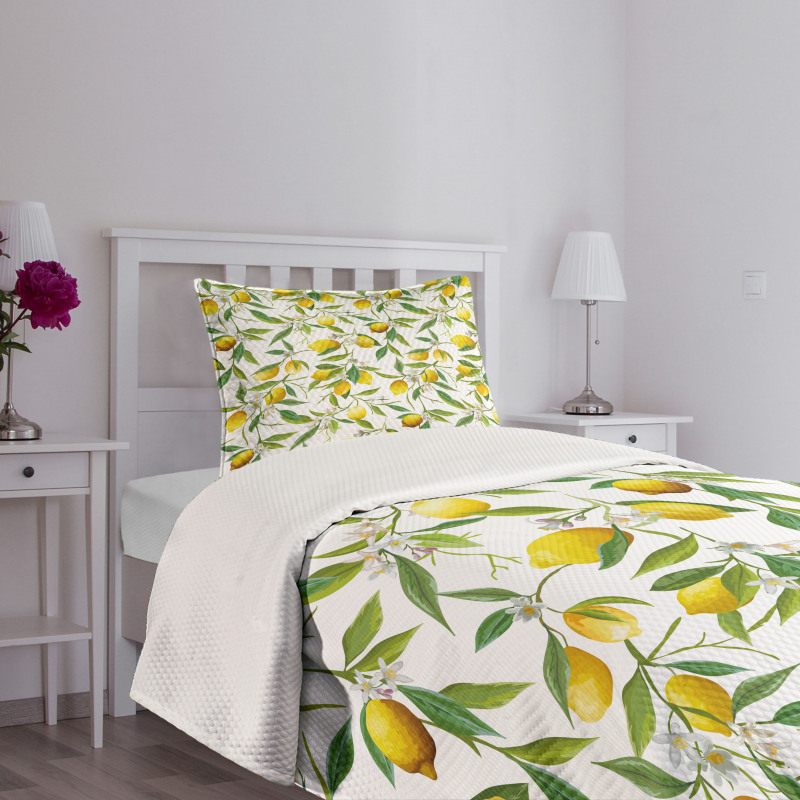 Lemon Woody Romantic Bedspread Set