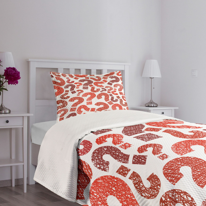 Question Marks Pattern Bedspread Set