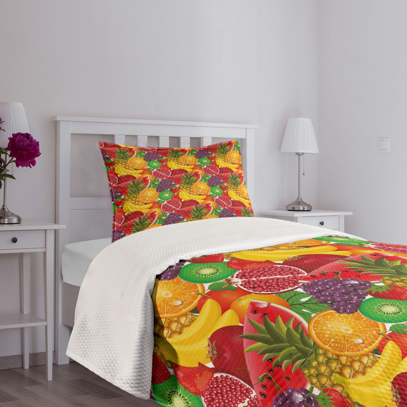Tropical Fresh Fruits Bedspread Set