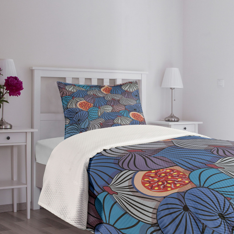 Fig Fruits Pattern Spring Bedspread Set