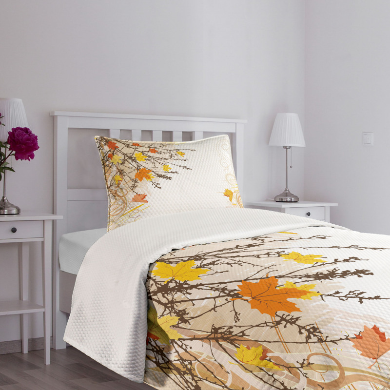 Maple Leaves in Autumn Bedspread Set