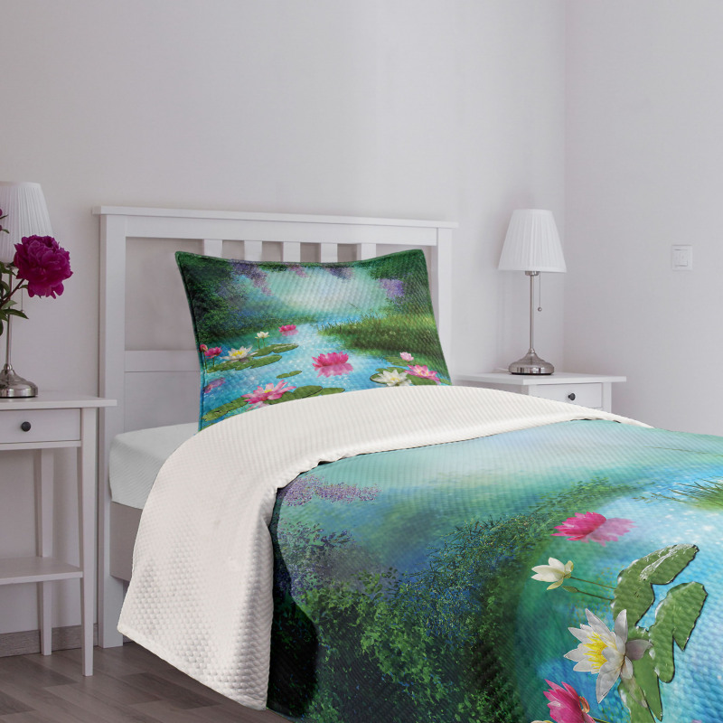 Fantasy Pond Water Lily Bedspread Set