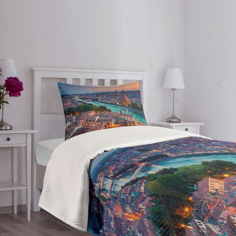 Verona Italy Blue Hour Bedspread Set