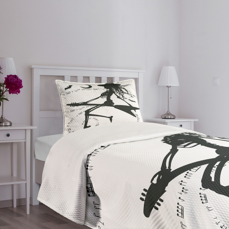 Witch on Guitar Bedspread Set