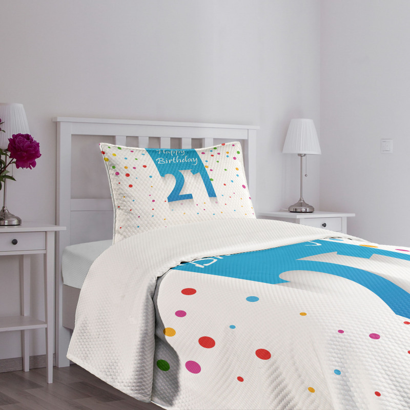 Party Birthday Words Bedspread Set