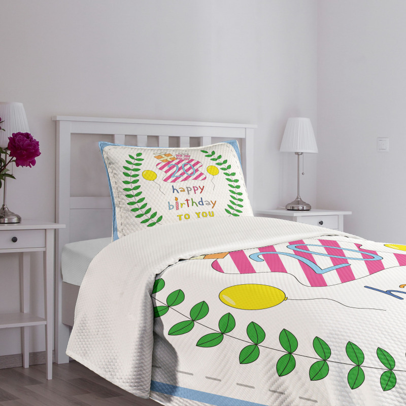 Birthday 20 Years Bedspread Set