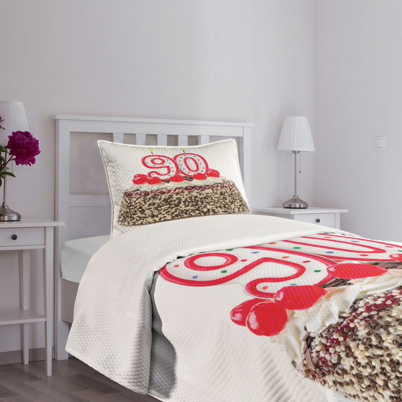 Tasty Cherries Candles Bedspread Set