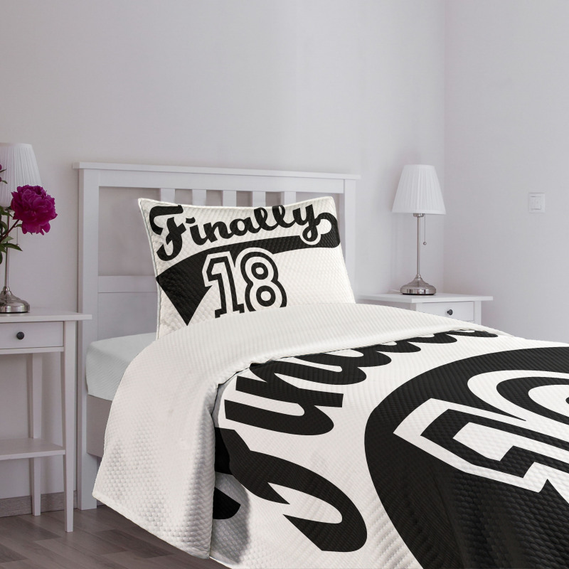 Basketball Words Bedspread Set