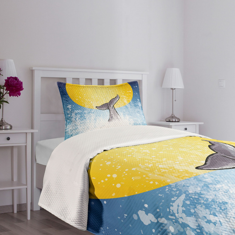 Fish Tail Ocean Full Moon Bedspread Set