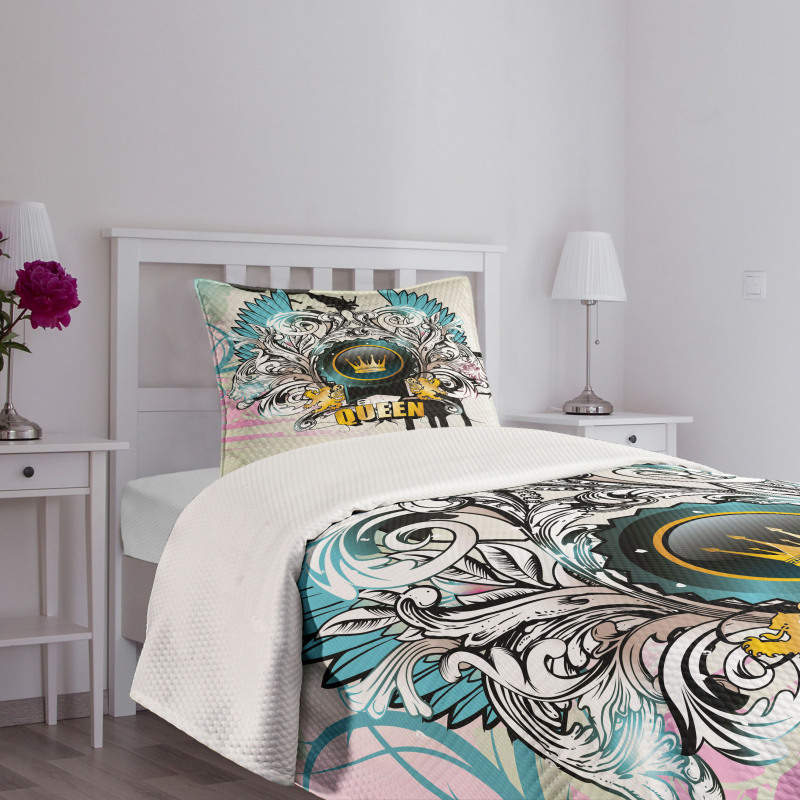 Arms Shield Design Bedspread Set