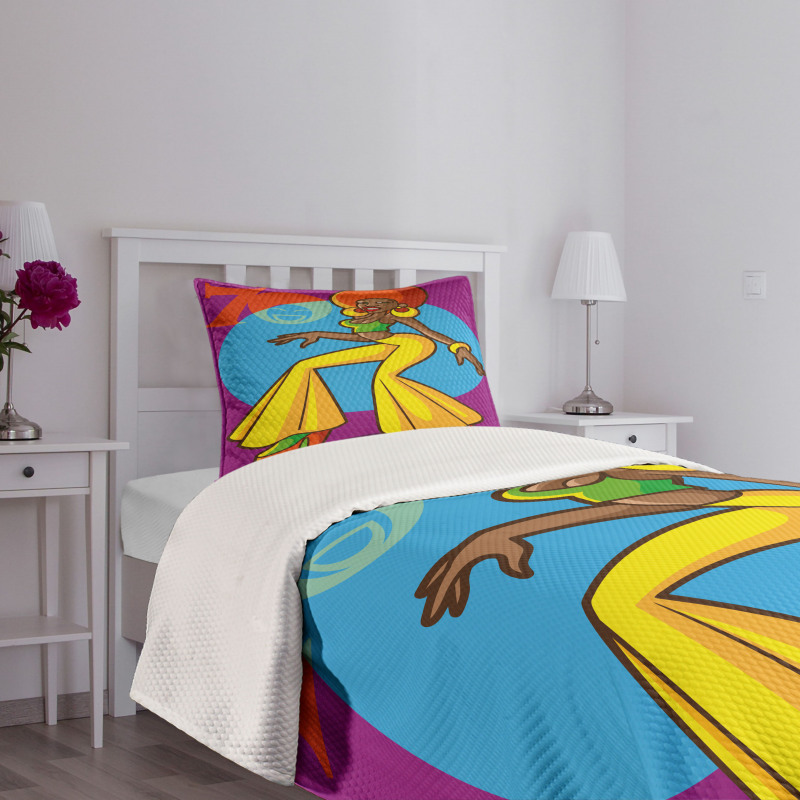 Afro Disco Lady Bedspread Set