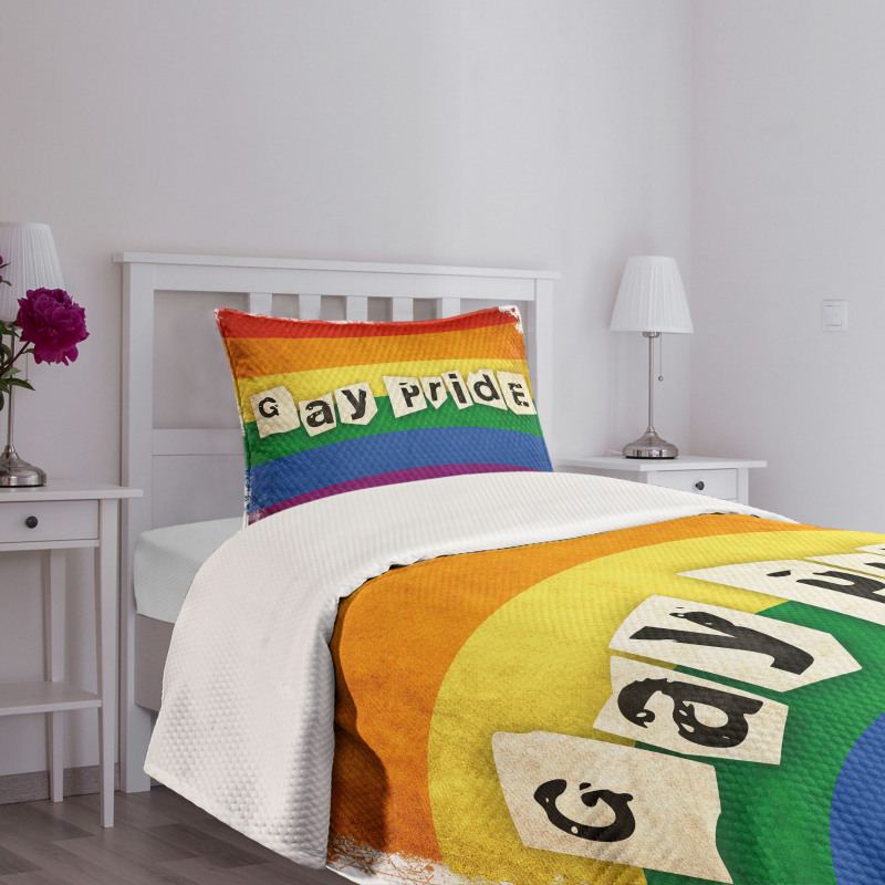 LGBT Parade Retro Style Bedspread Set