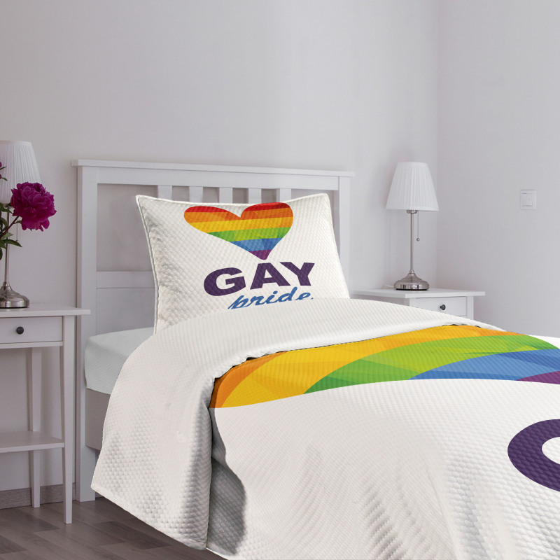 Gay Culture Heart Bedspread Set