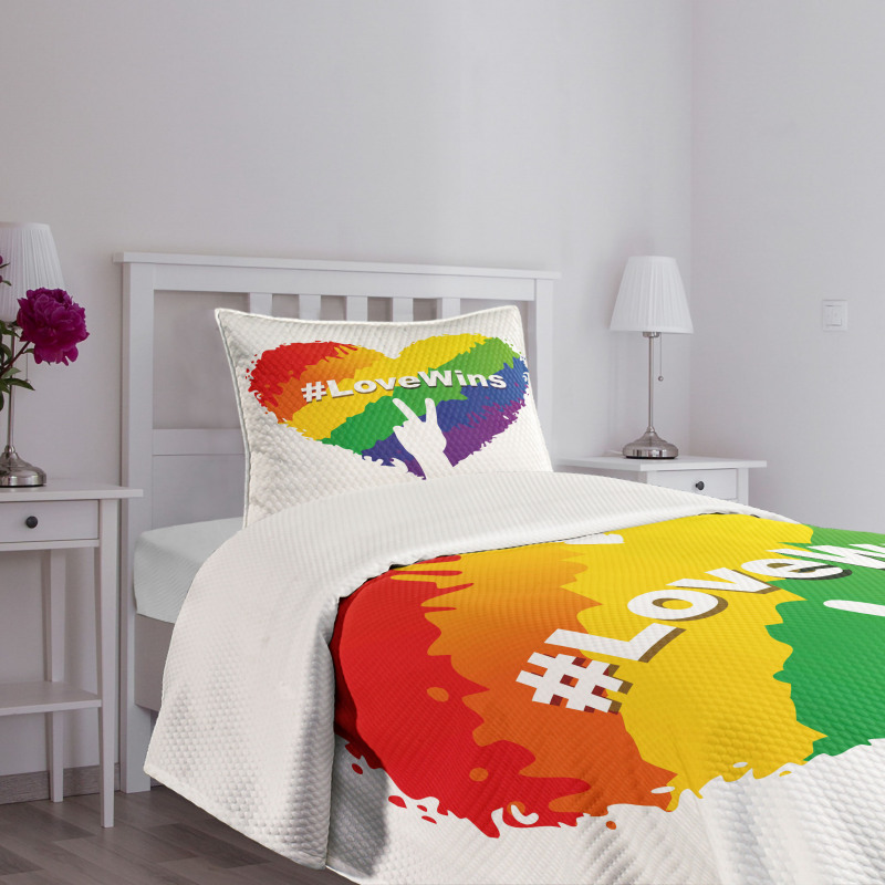 LGBT Colored Heart Bedspread Set