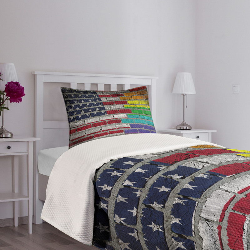 Brick Wall Pride Bedspread Set