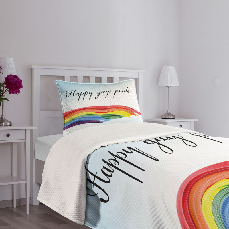 Celebratory Text Colorful Bedspread Set