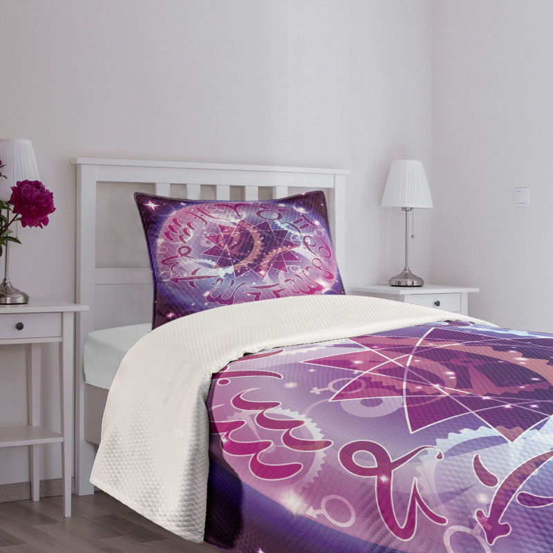 Zodiac Circle Space Bedspread Set