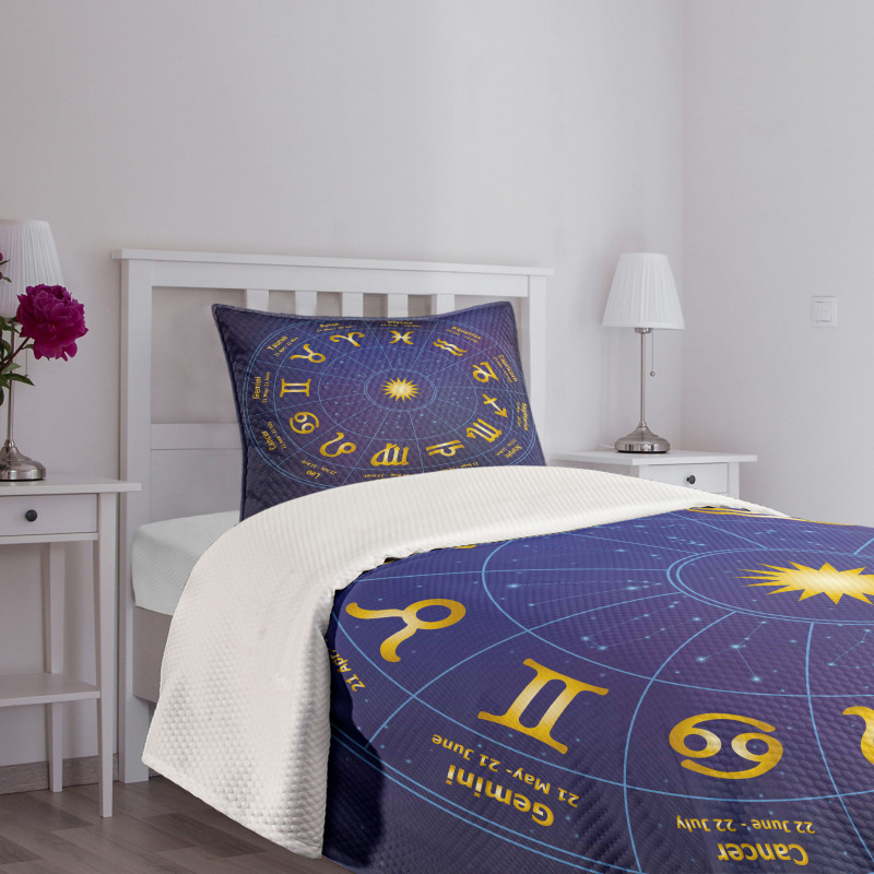 Horoscope Birth Dates Bedspread Set