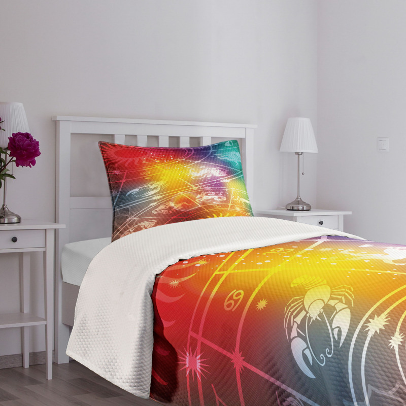 Rainbow Colored Chart Bedspread Set