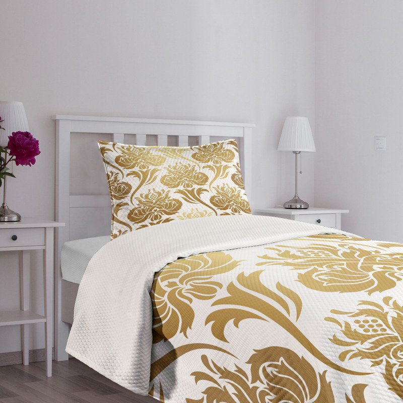 Ombre Abstract Floral Bedspread Set