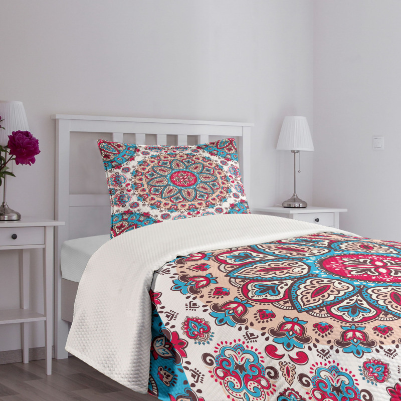 Oriental Style Floral Retro Bedspread Set