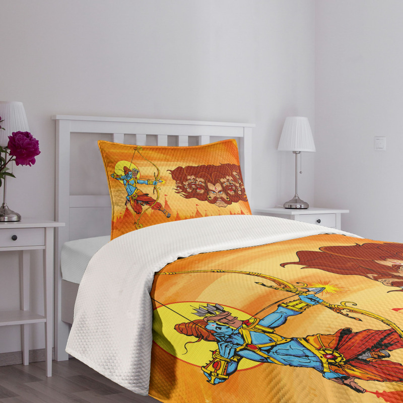 Myhtological Sunset Scene Bedspread Set