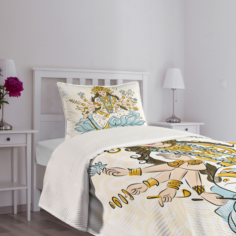 Sketch Figure Blessing Bedspread Set