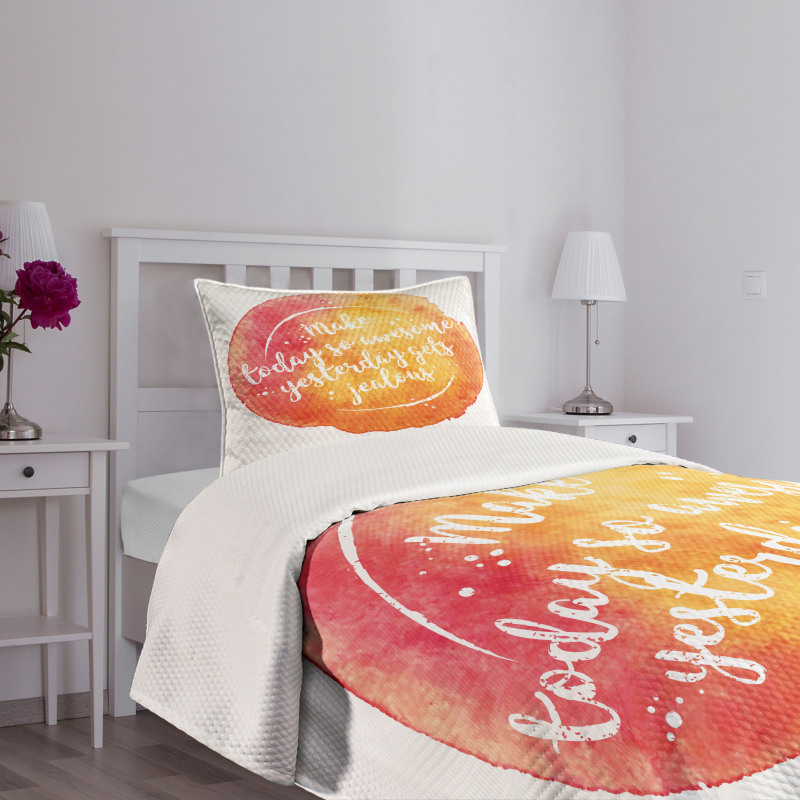 Motivational Grungy Art Bedspread Set