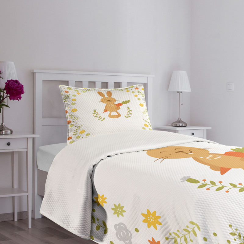 Smiling Rabbit Summer Bedspread Set