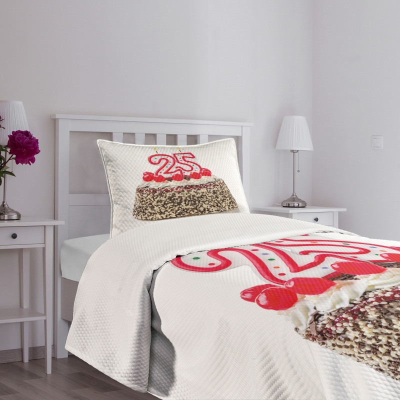 Chocolate Cherry Cake Bedspread Set