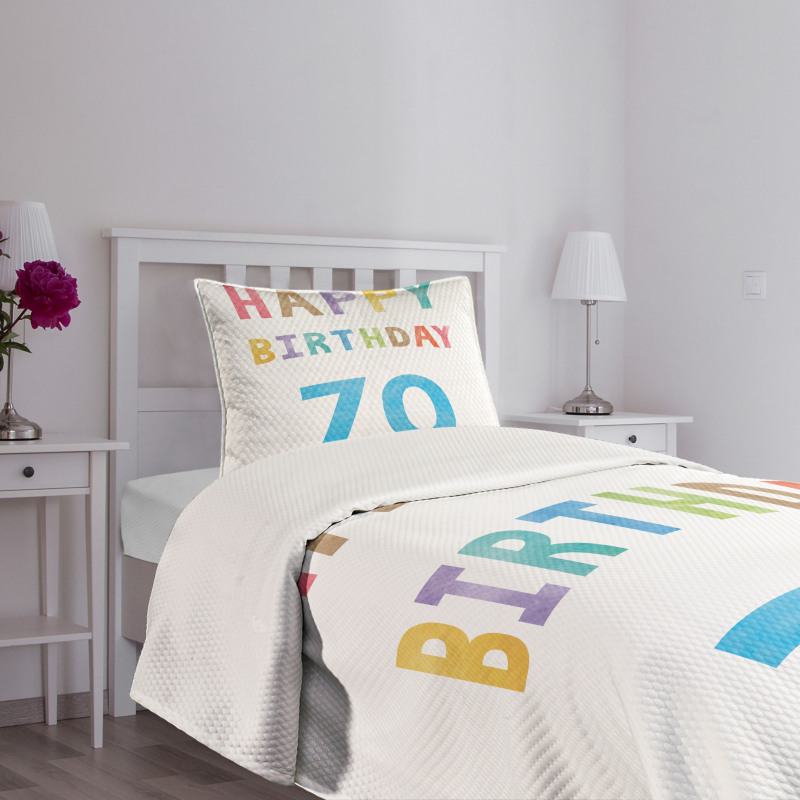 Abstract 70 Birthday Bedspread Set