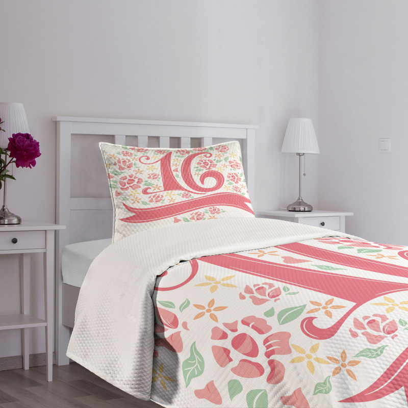 Floral 16 Bedspread Set