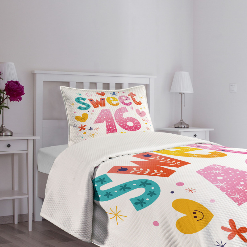 Hearts Flowers Bedspread Set