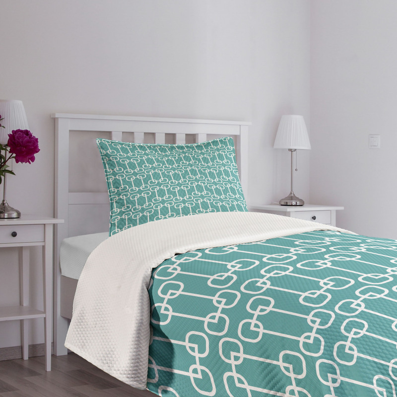 Retro Squares Design Bedspread Set