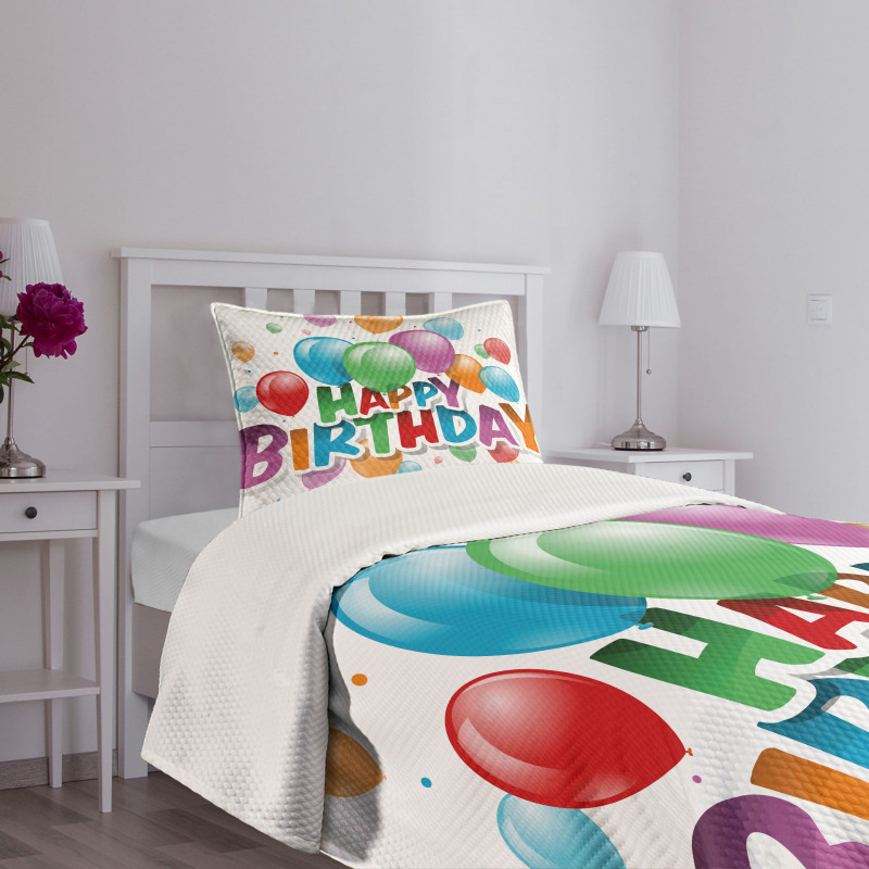 Balloon Burst Celebration Bedspread Set