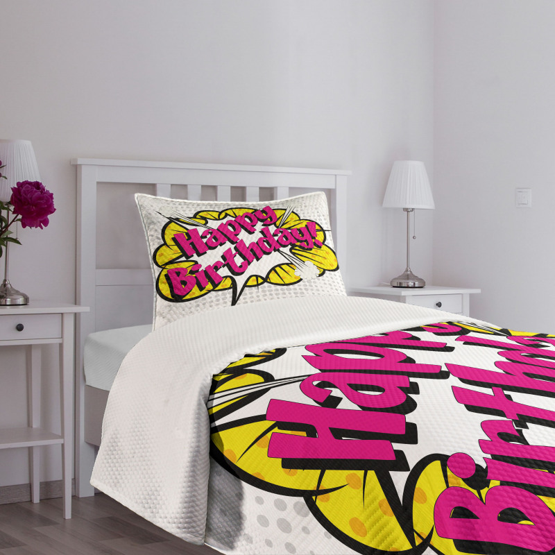 Pop Art Greeting Dots Bedspread Set