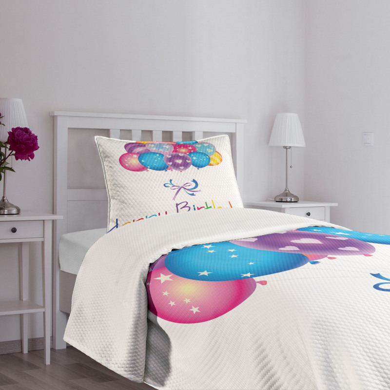 Balloon Bouquet Hearts Bedspread Set