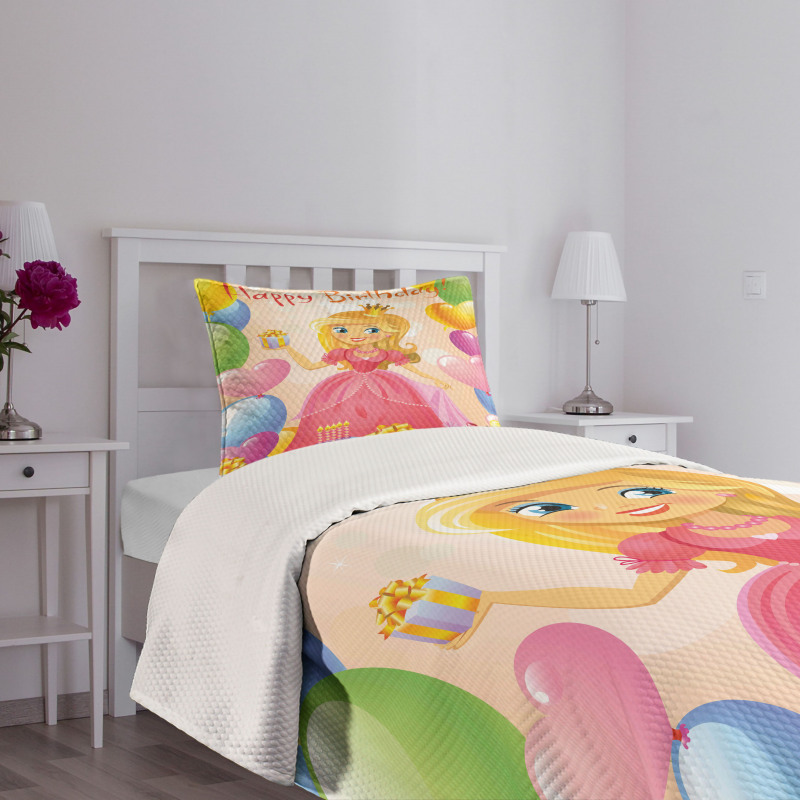 Girl Princess Themed Bedspread Set