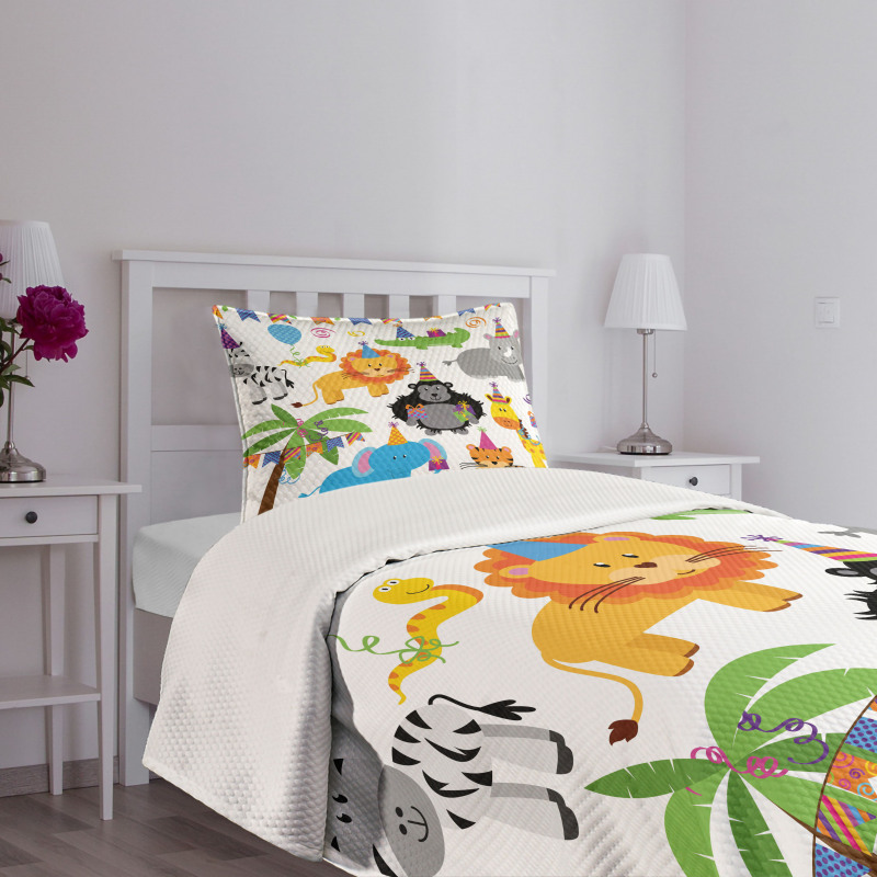 Wild Animals Birthday Bedspread Set