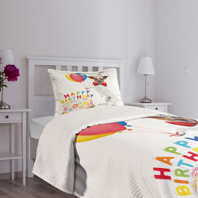 Dance Party Dog Cake Bedspread Set