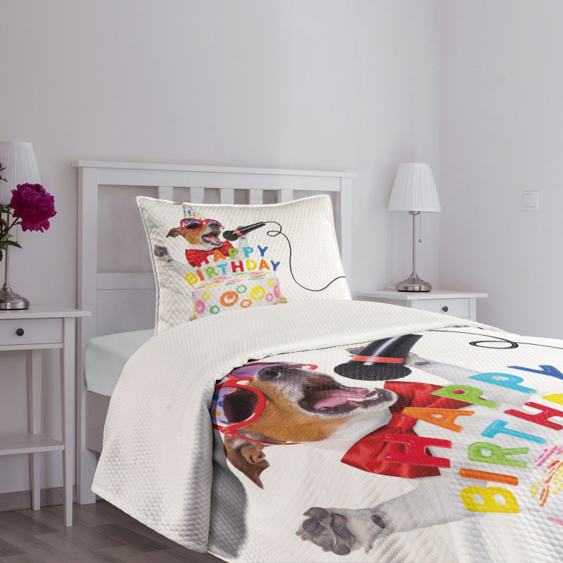 Birthday Music Dog Bedspread Set