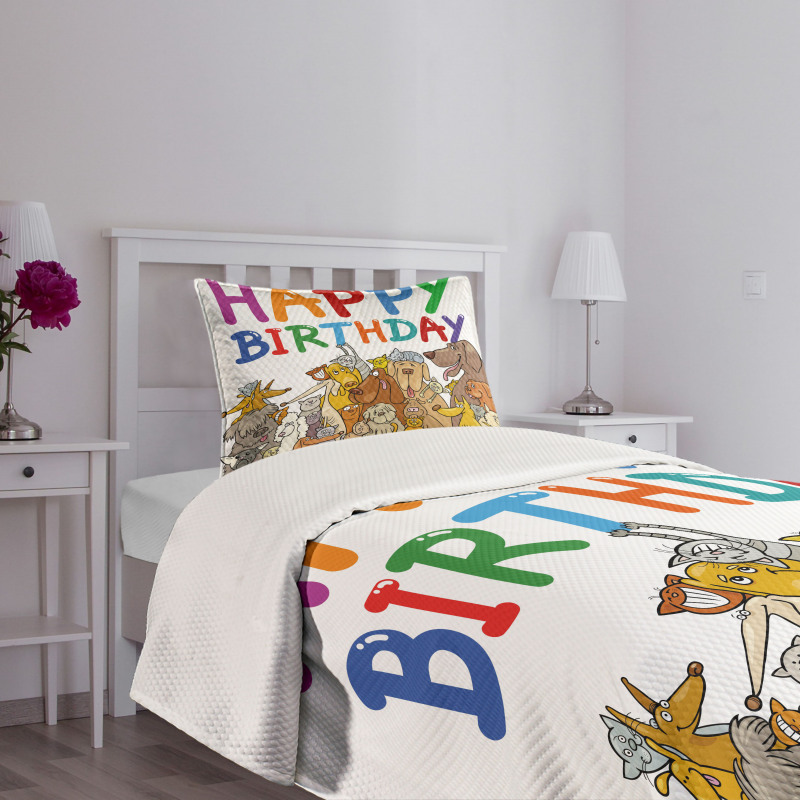 Streets Dogs Animals Bedspread Set