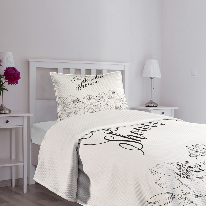 Bride Party Flowers Bedspread Set